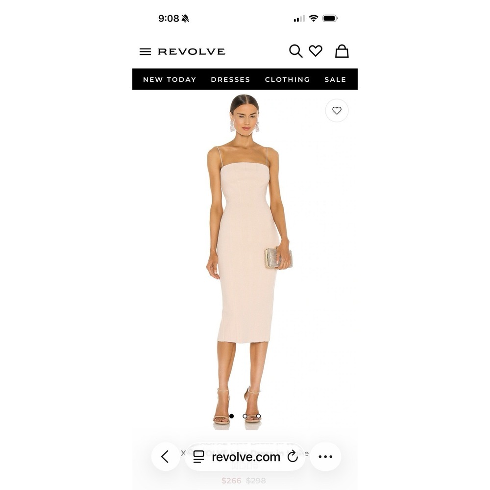 Misha Spice Irisa Dress, Nude Color, Form Fitting. Size S